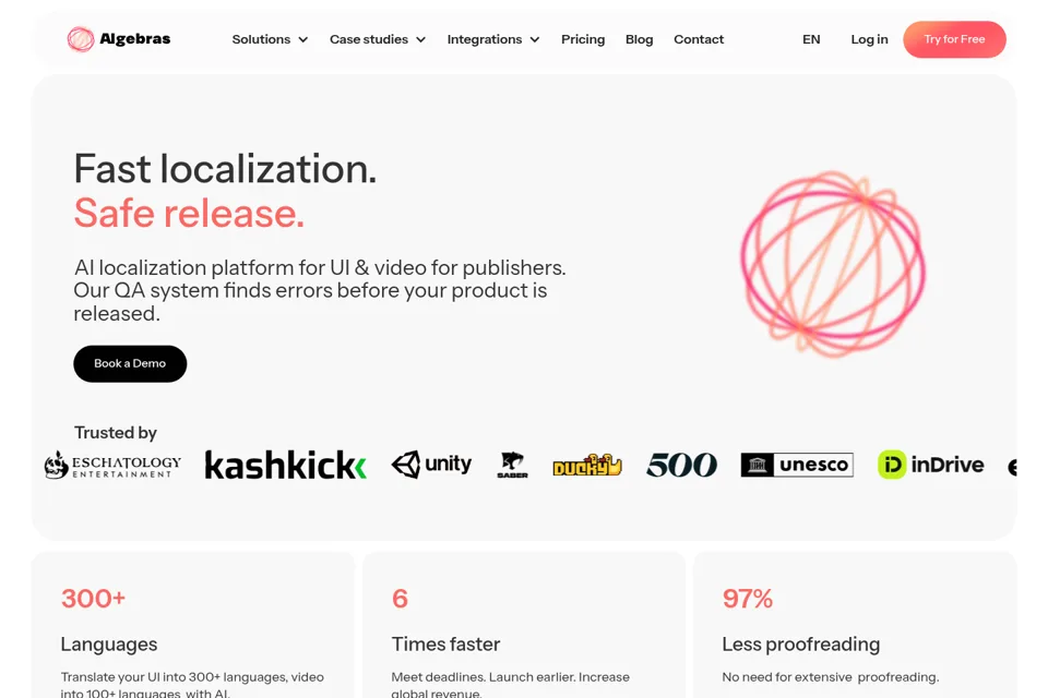 Aperçu de la landing page