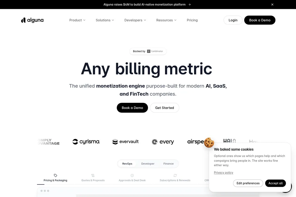 Aperçu de la landing page