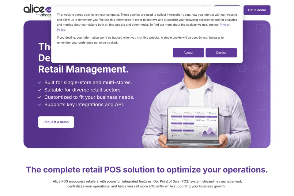 Aperçu de la landing page