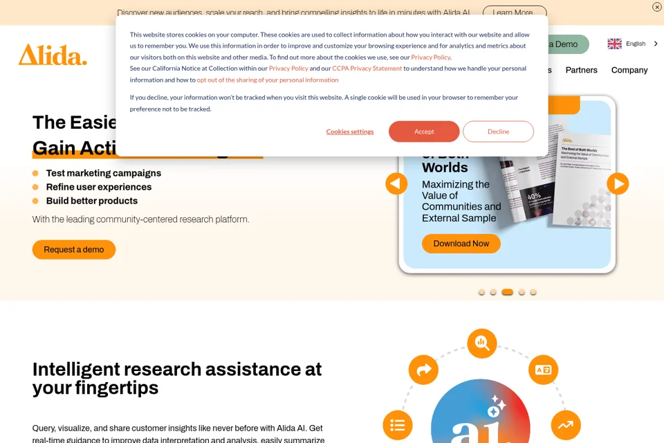 Aperçu de la landing page