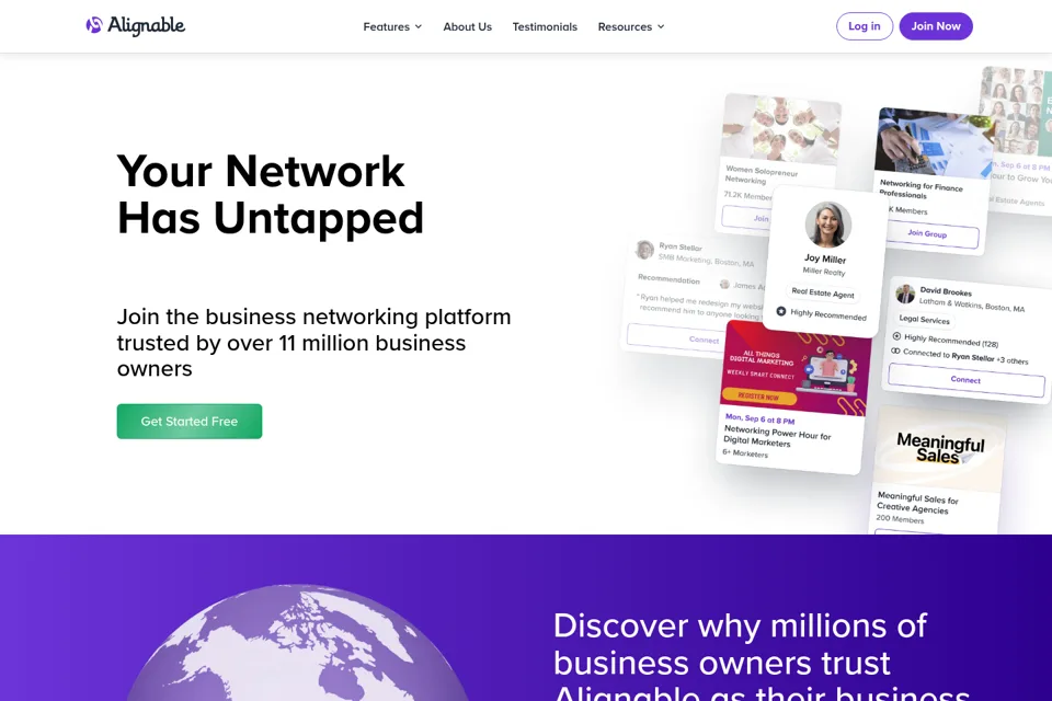 Aperçu de la landing page