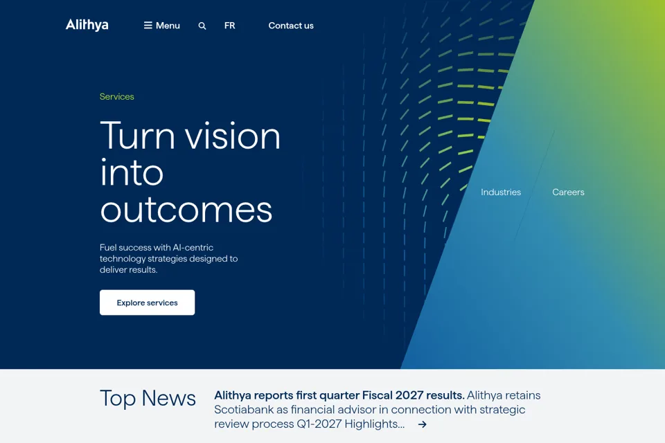 Aperçu de la landing page