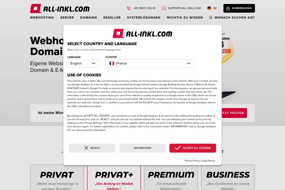 Landing page preview