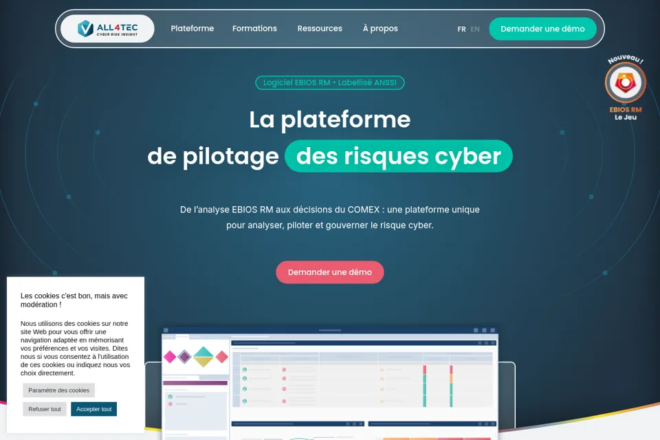 Aperçu de la landing page