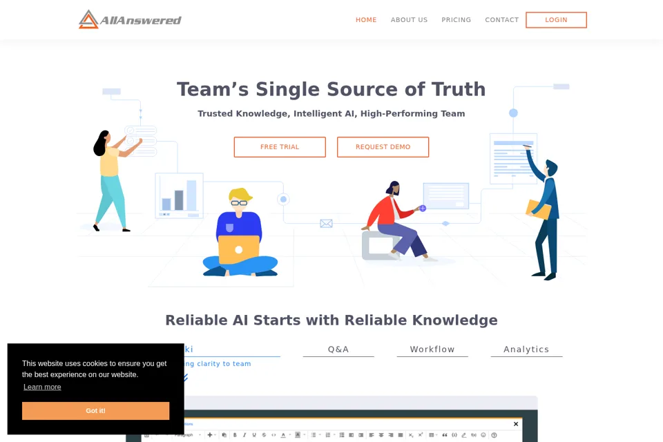 Aperçu de la landing page