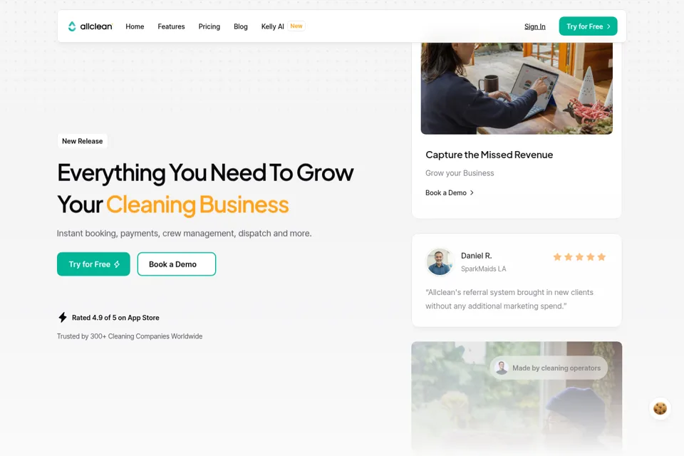 Aperçu de la landing page