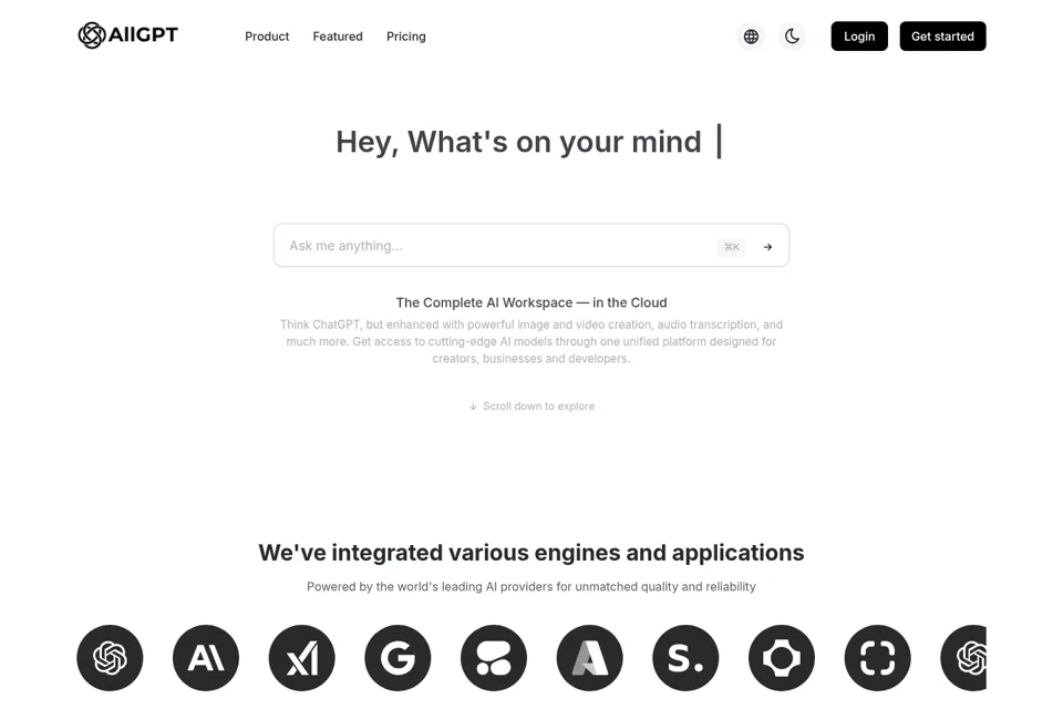 Aperçu de la landing page