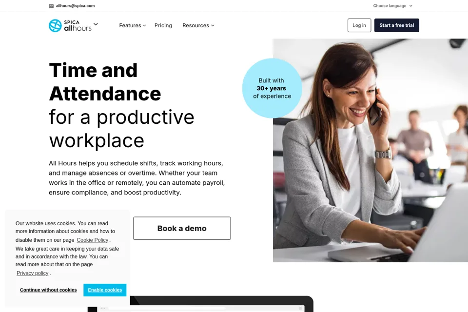 Aperçu de la landing page