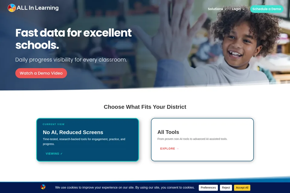 Aperçu de la landing page