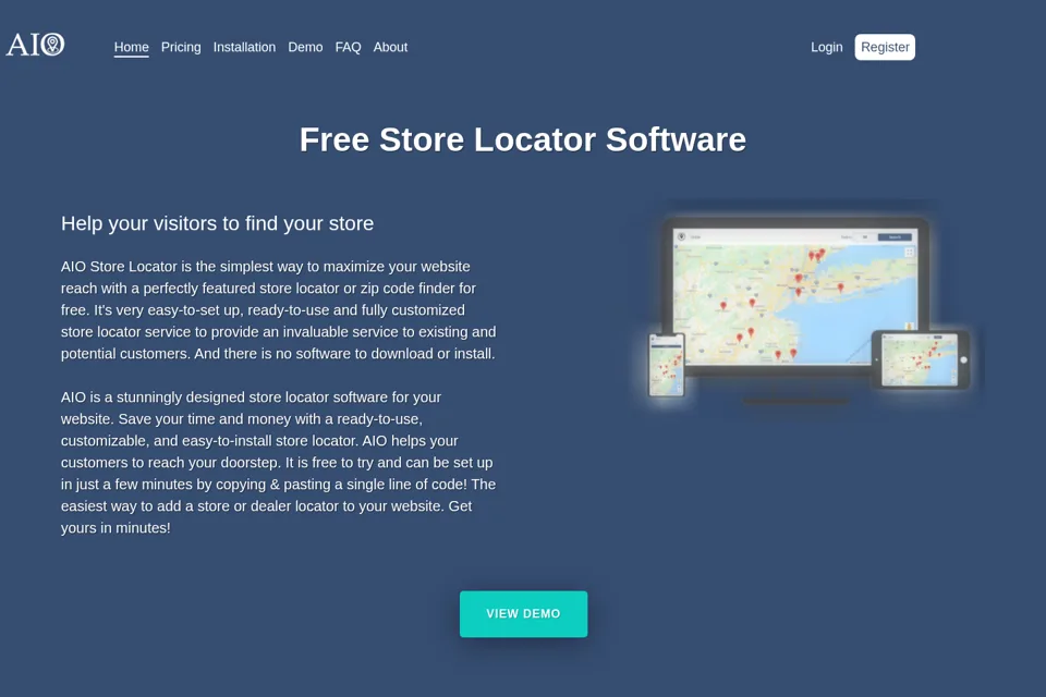 Aperçu de la landing page