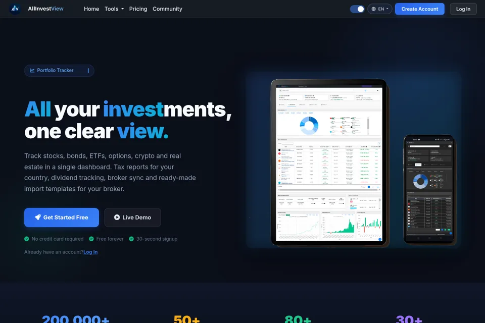 Aperçu de la landing page