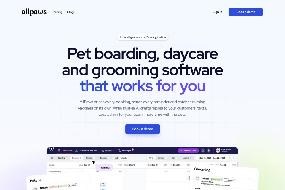 Aperçu de la landing page