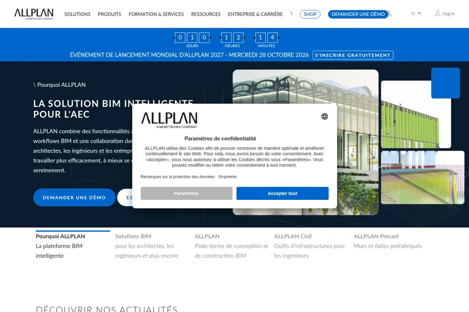 Aperçu de la landing page