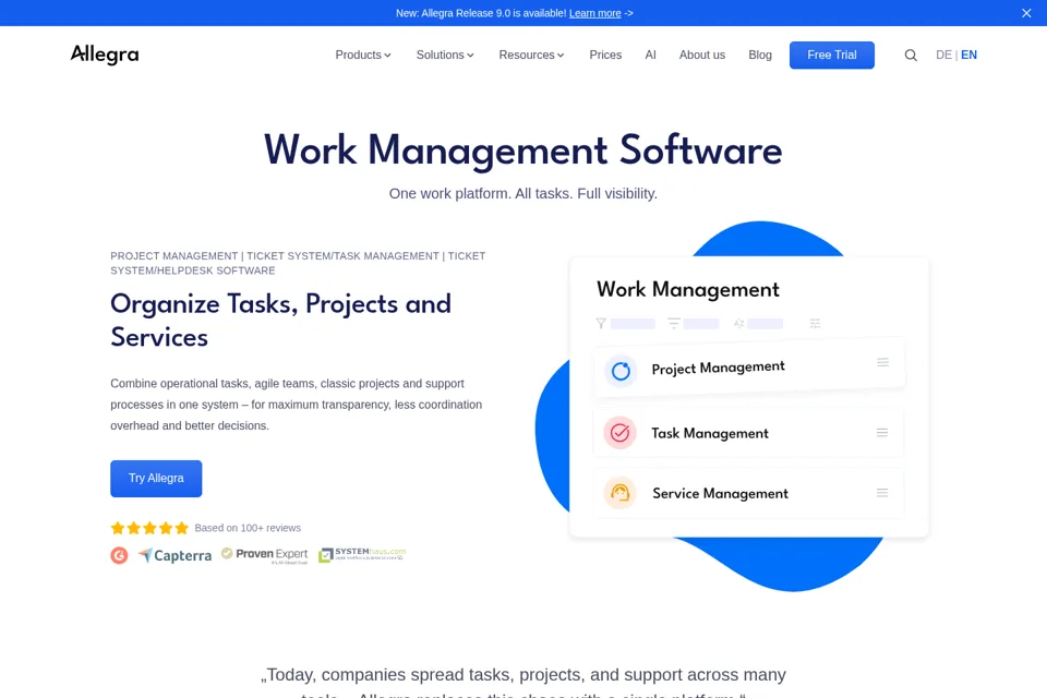 Aperçu de la landing page