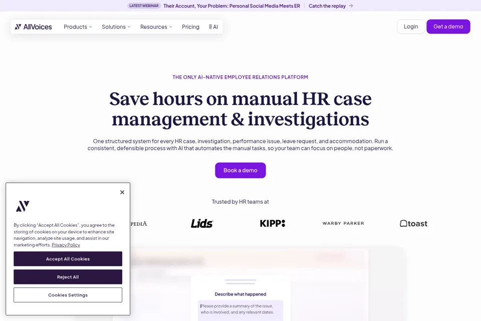 Landing page preview