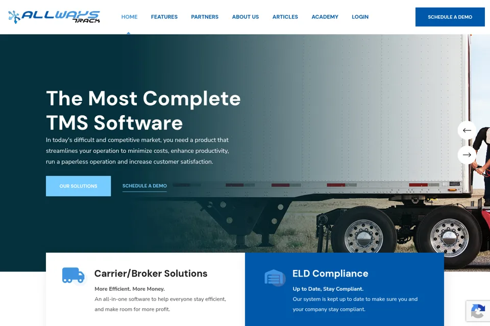 Aperçu de la landing page