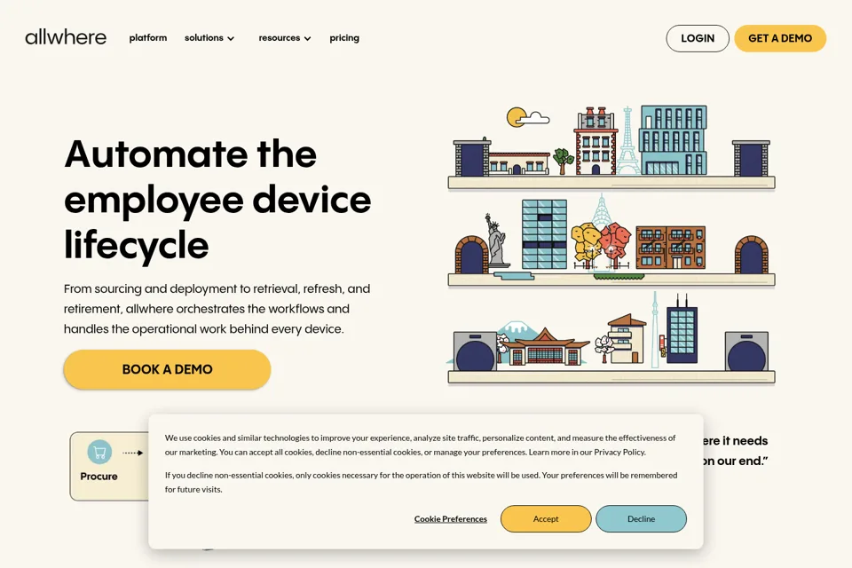 Aperçu de la landing page