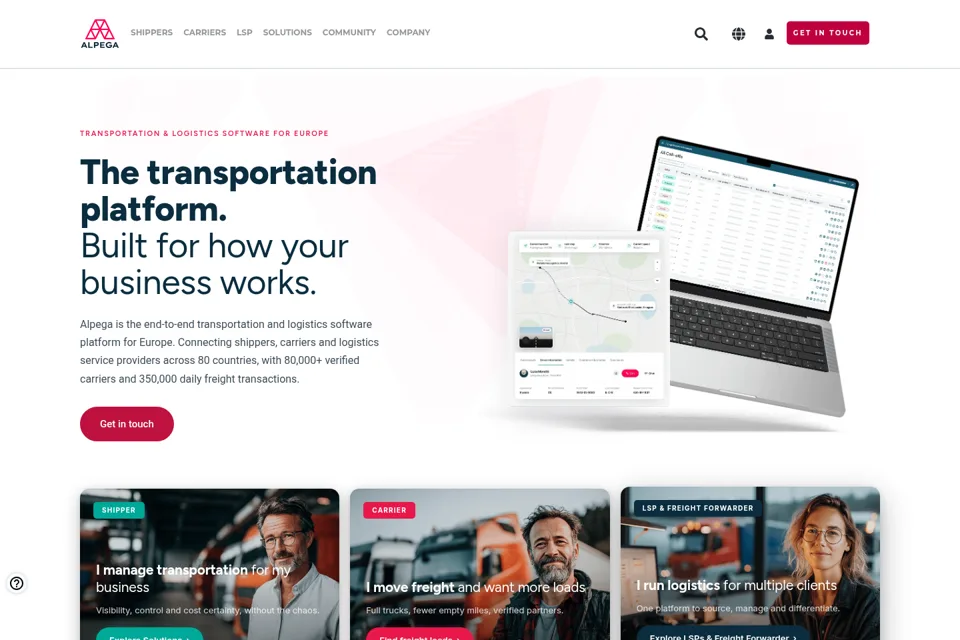 Aperçu de la landing page