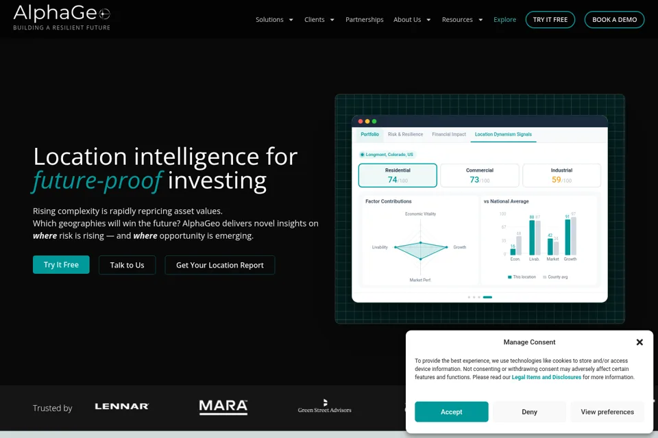 Aperçu de la landing page