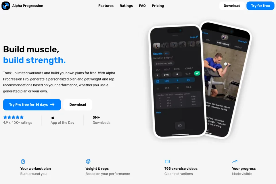 Aperçu de la landing page