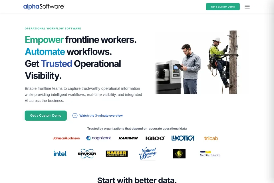 Aperçu de la landing page