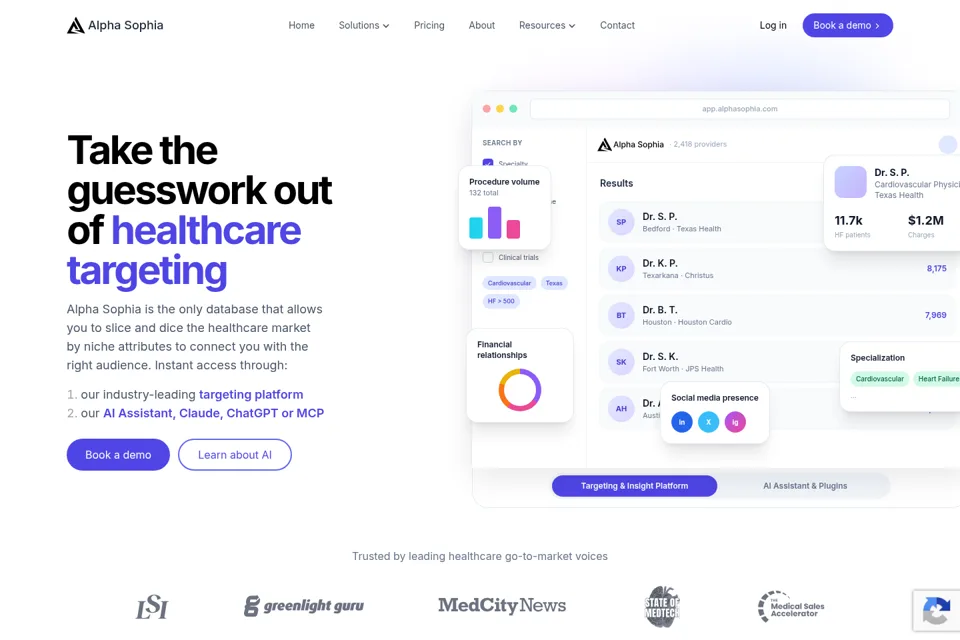 Aperçu de la landing page