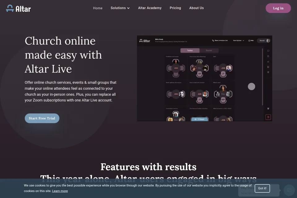 Aperçu de la landing page