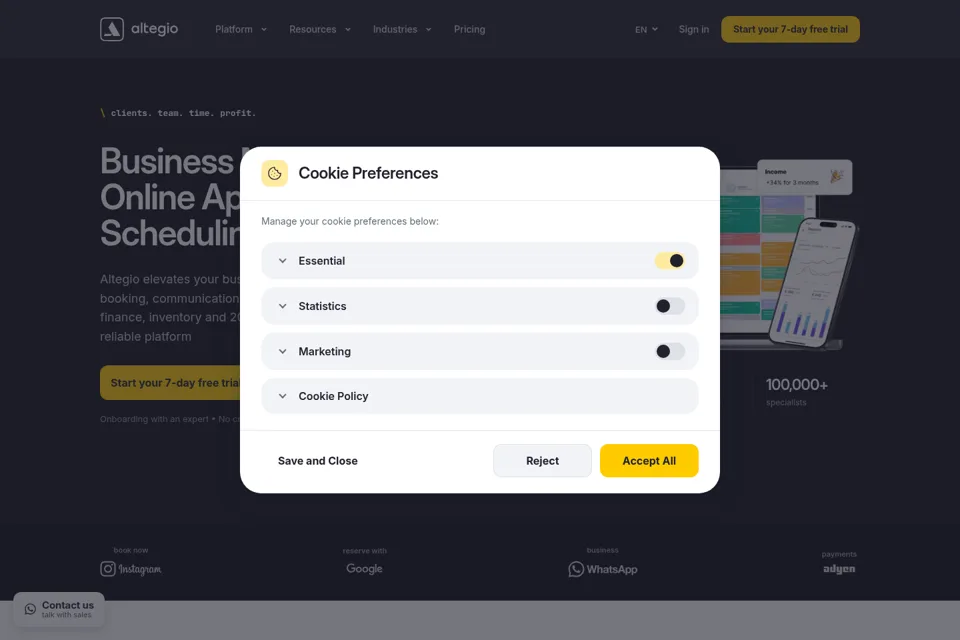 Landing page preview