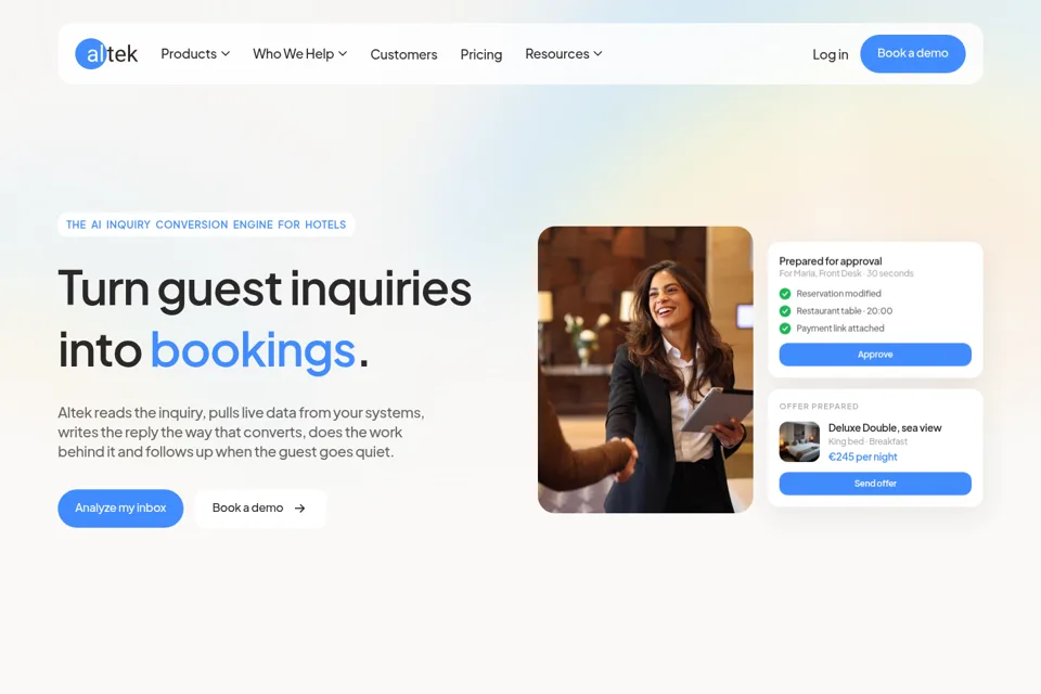 Aperçu de la landing page