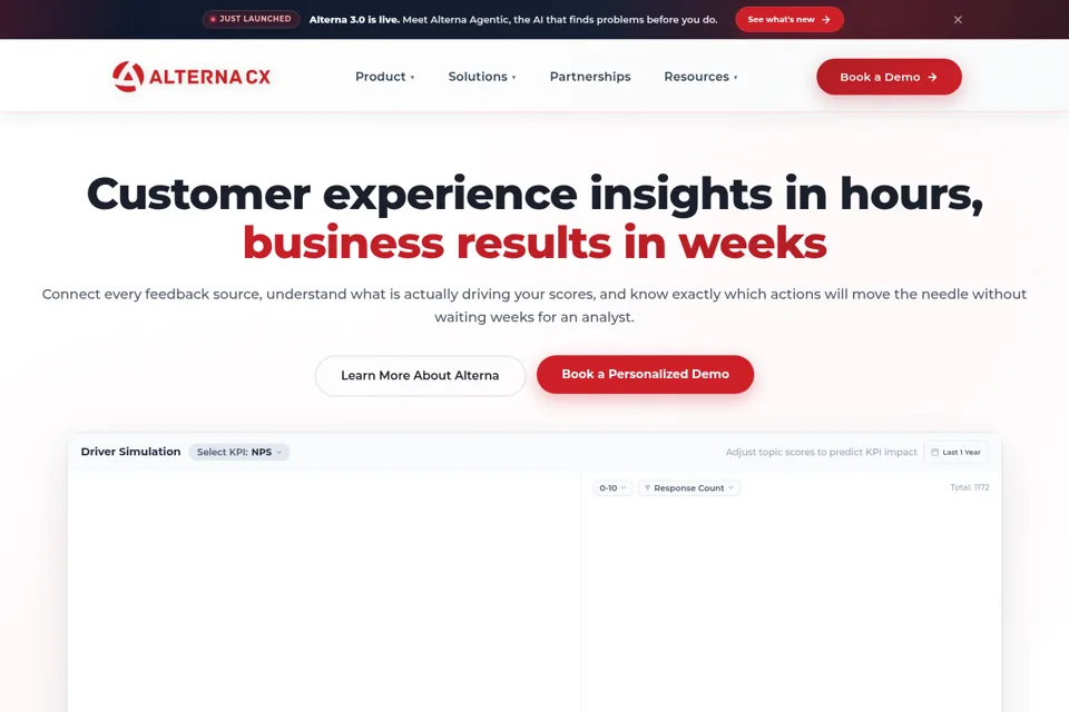 Aperçu de la landing page