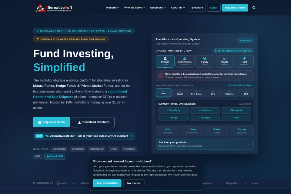Aperçu de la landing page
