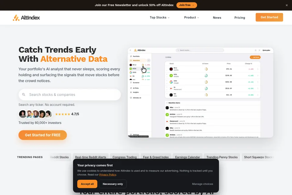 Landing page preview