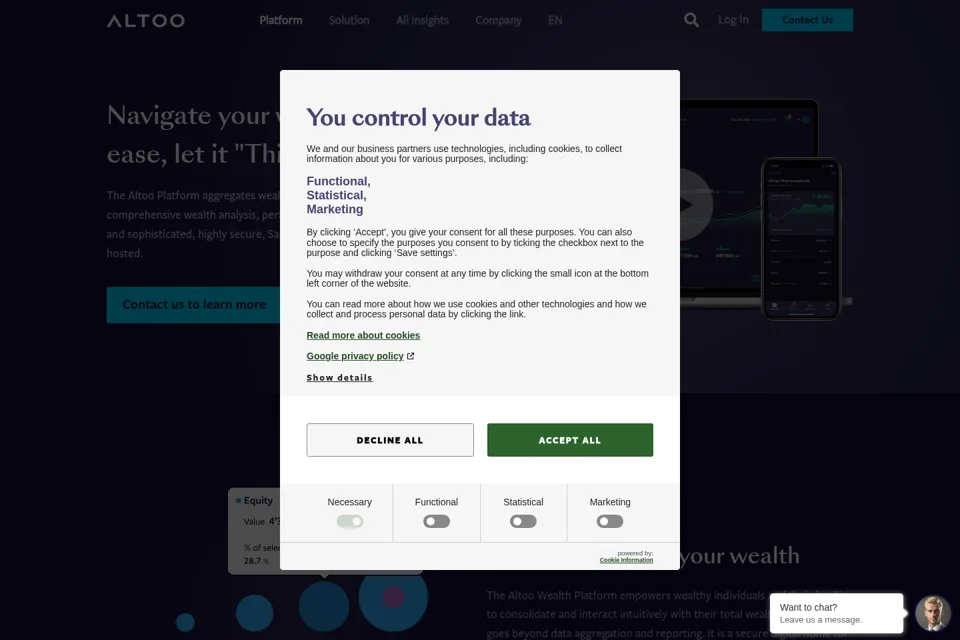 Aperçu de la landing page