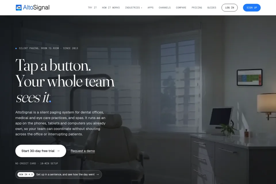 Aperçu de la landing page