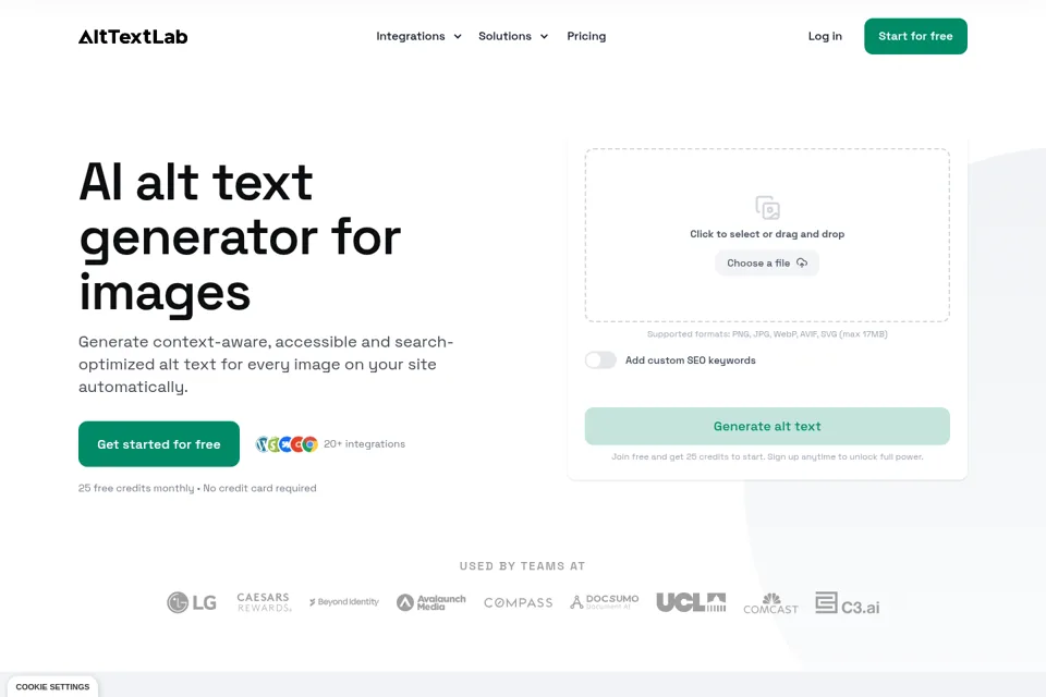 Aperçu de la landing page