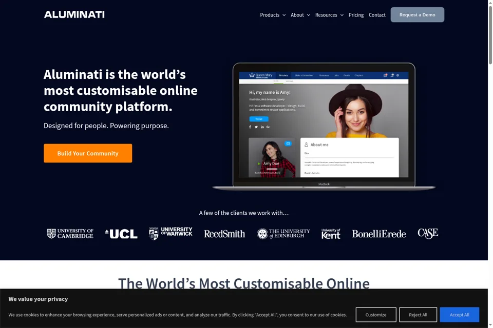 Aperçu de la landing page