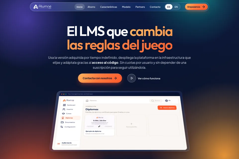 Aperçu de la landing page