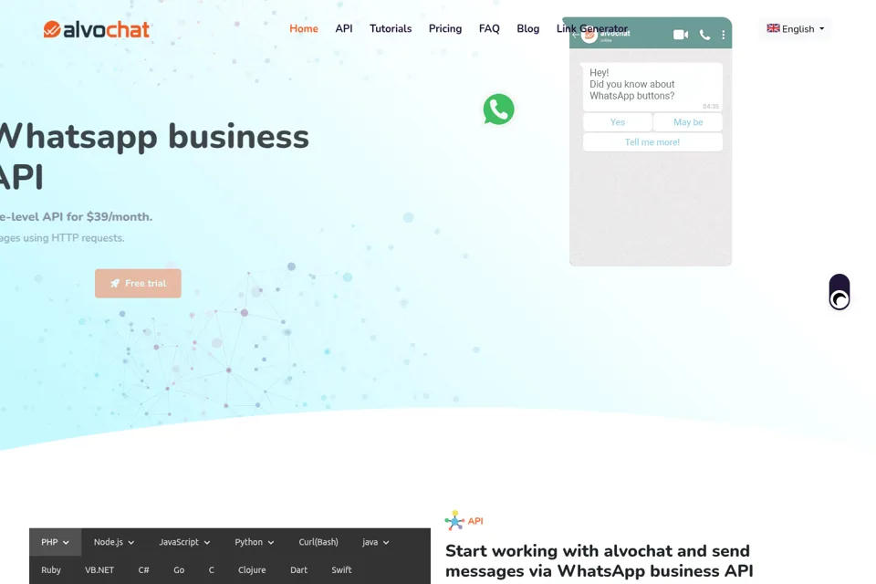 Aperçu de la landing page