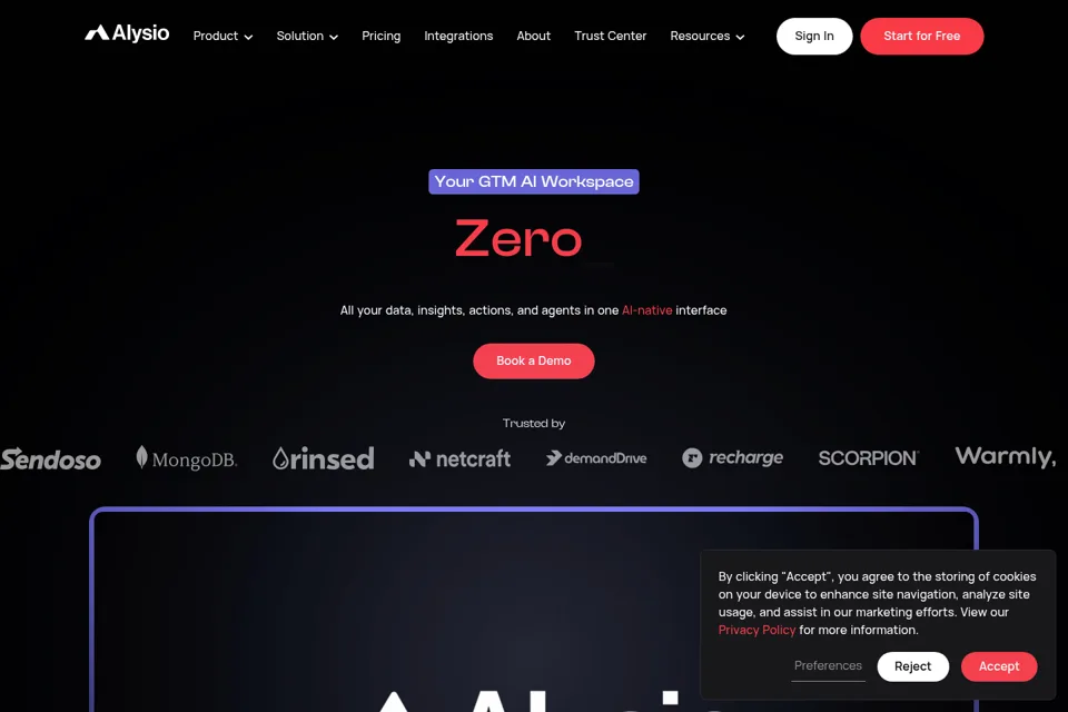 Aperçu de la landing page