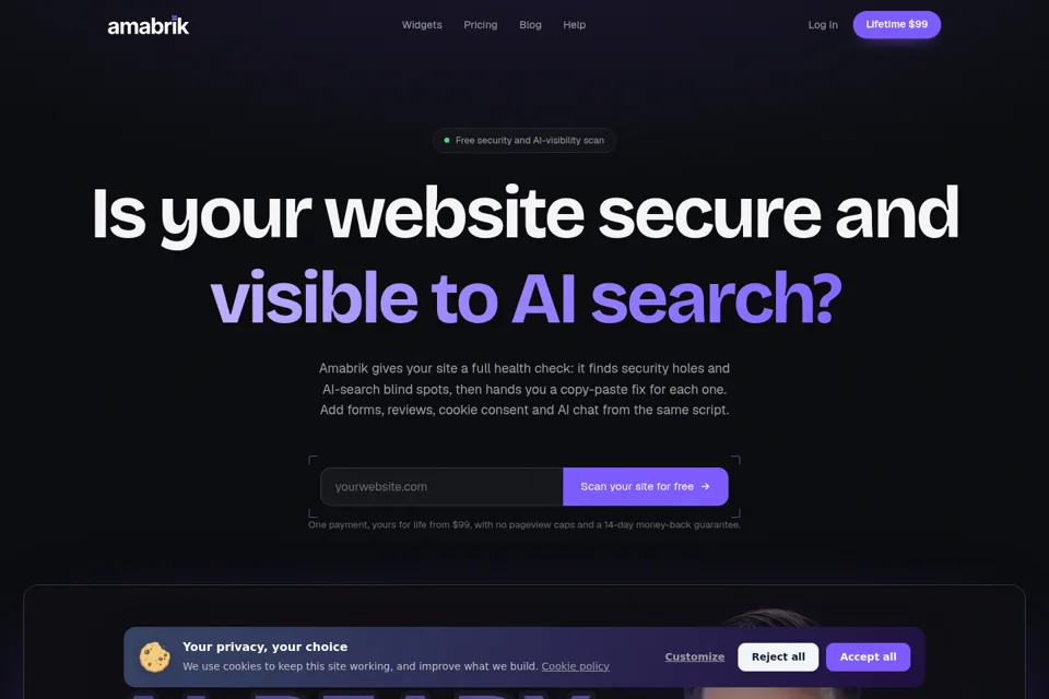 Aperçu de la landing page