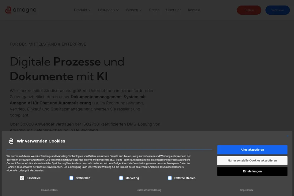 Aperçu de la landing page