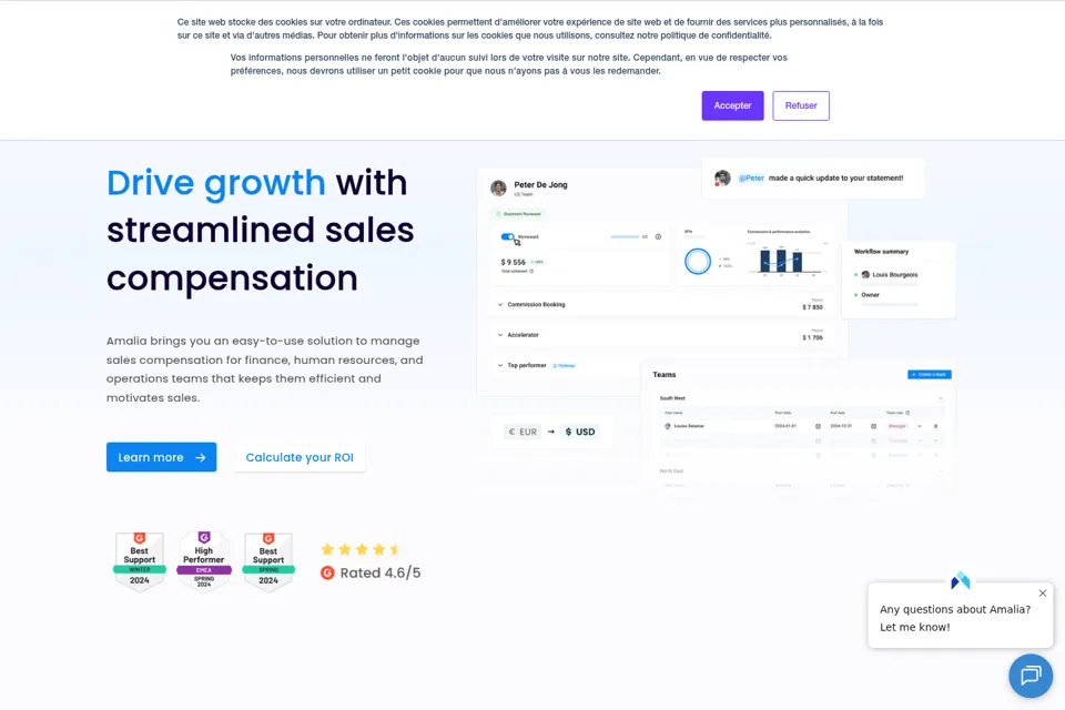 Aperçu de la landing page