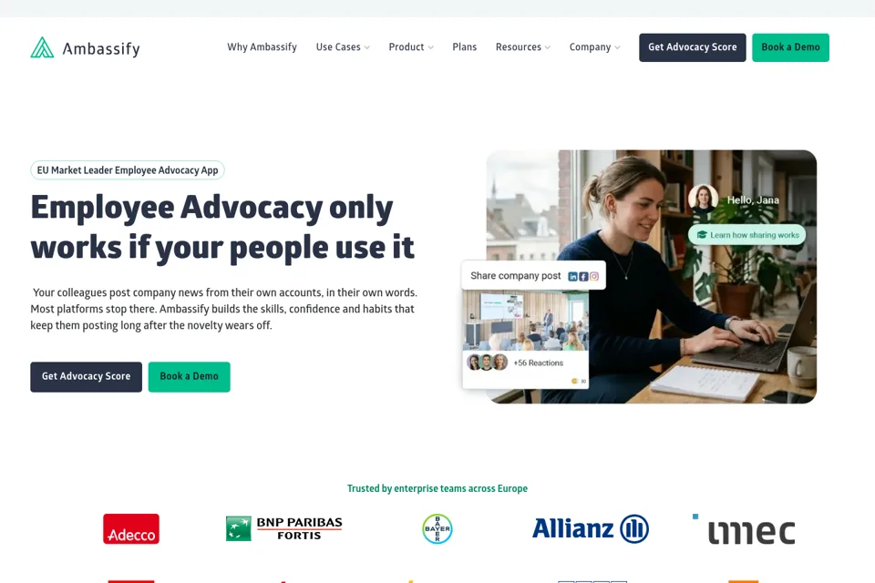 Aperçu de la landing page