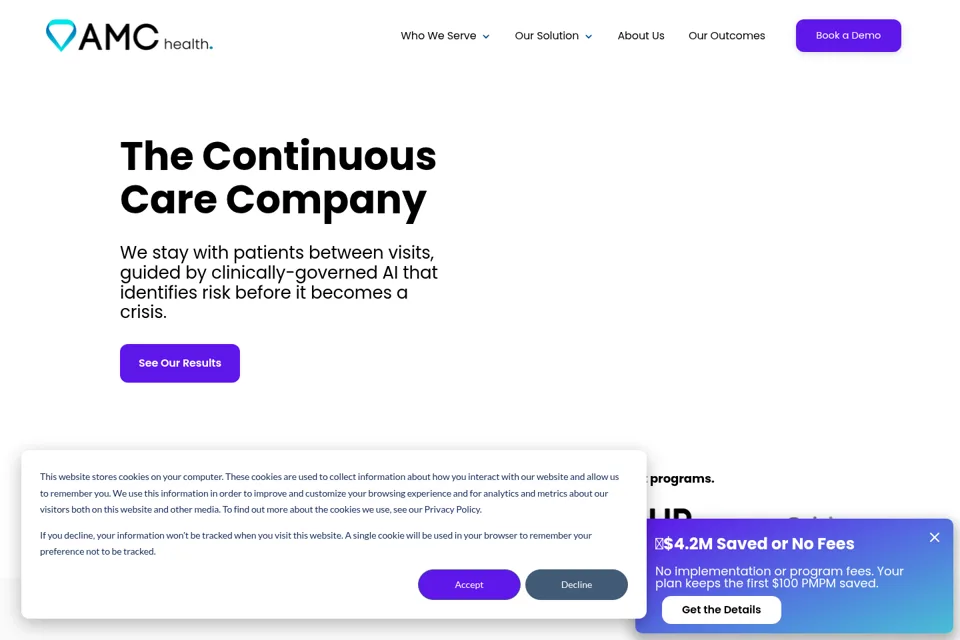 Aperçu de la landing page