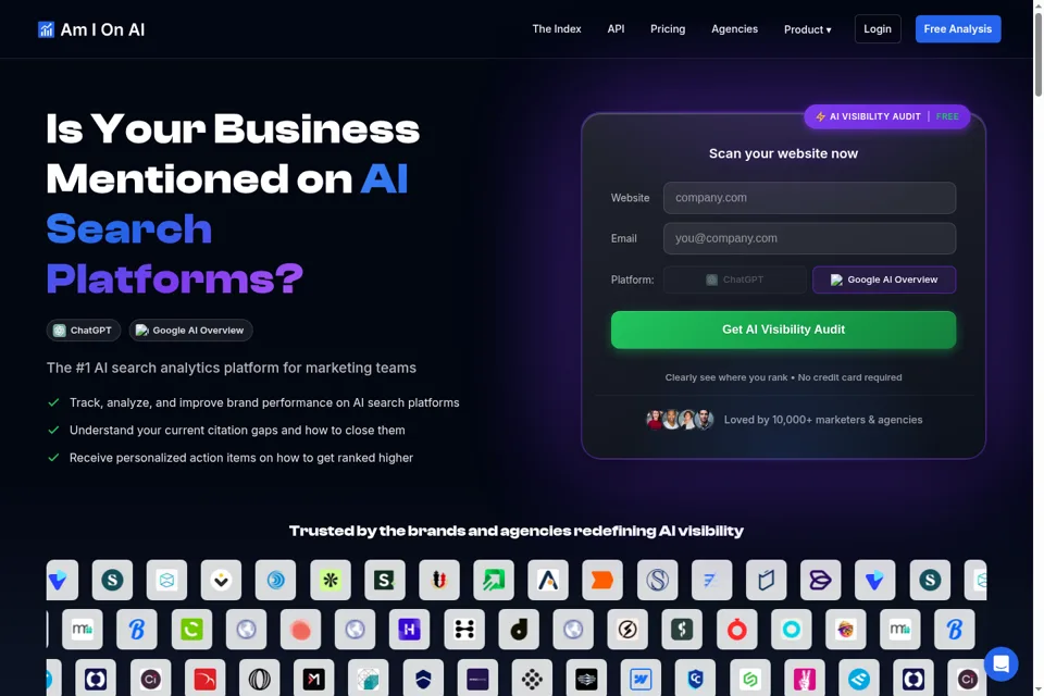 Aperçu de la landing page