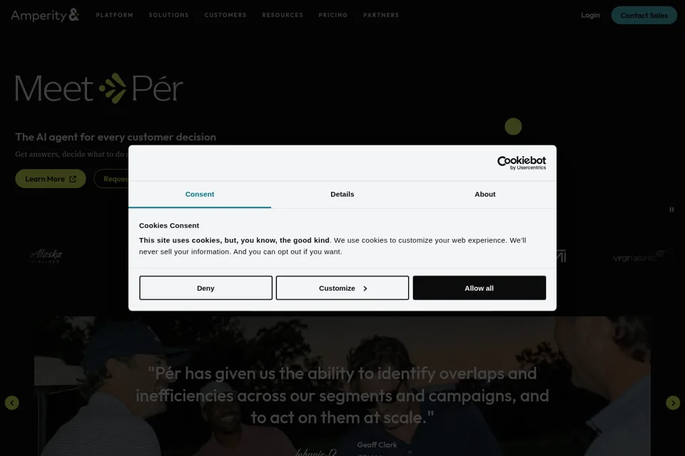 Aperçu de la landing page