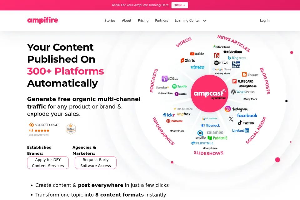 Aperçu de la landing page