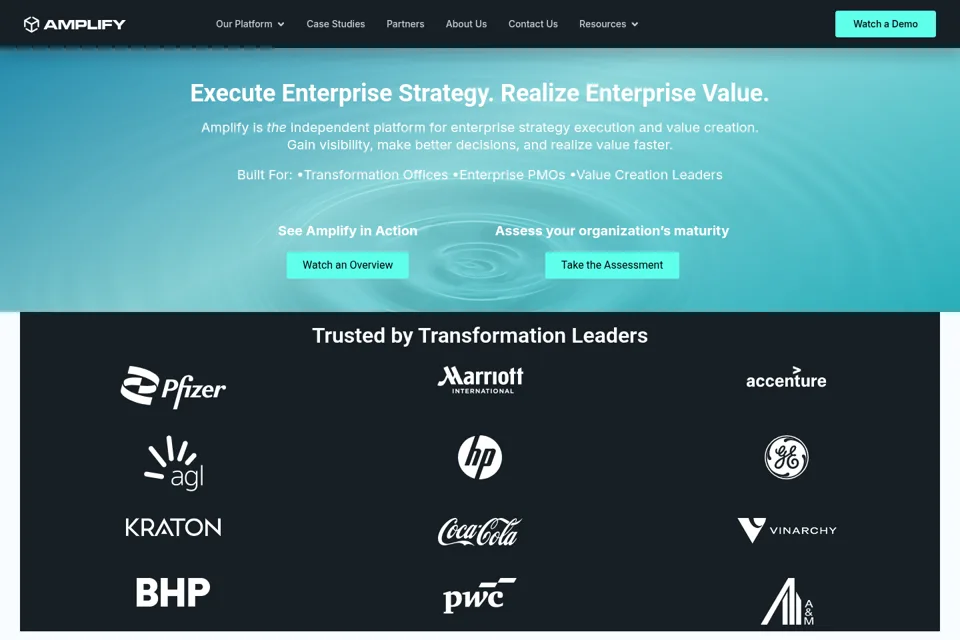 Aperçu de la landing page