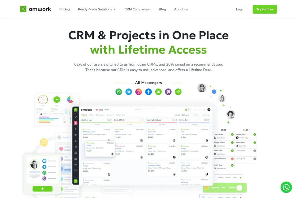 Aperçu de la landing page