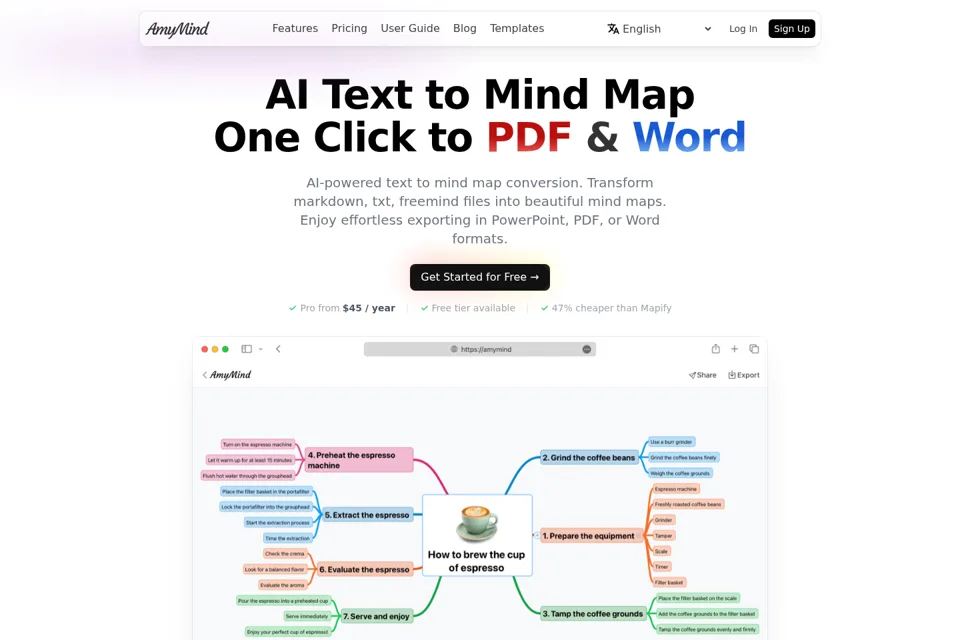 Aperçu de la landing page